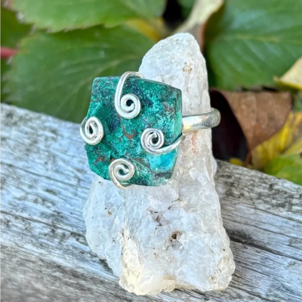 Natural Azurite Ring - Picture 10 of 14